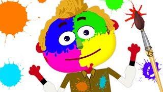 Fun With Paints | Let's Paint Len's Face | Nursery Rhymes and Baby Songs by Teehee Town