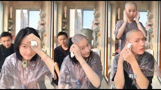 Chinese Couple SHAVING their heads together ️