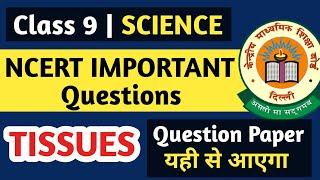 NCERT Class 9 Science  Tissues Most Important Questions  | Class 9 Science Tissues | Just Padhle