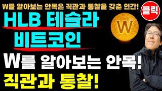 HLB 에이치엘비, 비트코인, 테슬라 - W를 알아보는 안목! 직관! 통찰!
