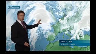 GERRY MURPHY GRINNING LIKE A CHESHIRE CAT AS HE BREAKS VERY SERIOUS NEWS OF DANGEROUS STORM BERT