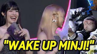 minji shouldn't sleep when HANNI on stage...