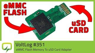 eMMC WFBGA153 Flash Memory To microSD Card Adapter - Voltlog #351