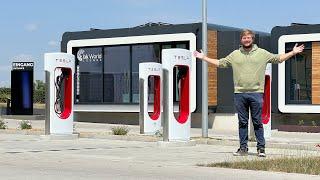 These Supercharger Cubes Provide The Perfect Amenities For Rural Electric Car Charging Points!