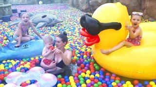 Preston's First Time Swimming in a Ball Pit Swimming Pool!!!
