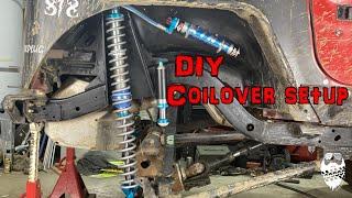 DIY Coilover setup on my Triangulated four link build, Jeep Wrangler TJ