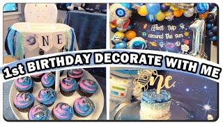  1st BIRTHDAY PARTY DECORATE WITH ME | FIRST TRIP AROUND THE SUN | BABY BOY DIY BIRTHDAY PARTY