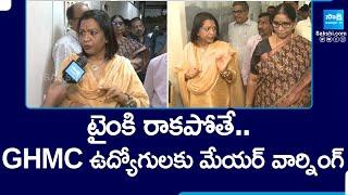 GHMC Mayor Gadwal Vijayalakshmi Face to Face | Mayor Sudden Inspection in GHMC @SakshiTV