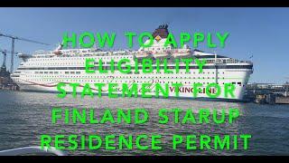 Apply Finland startup Entrepreneur Approval for Residence Permit #Finland #workpermit #finlandvisa