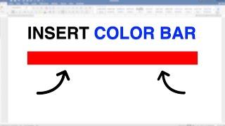 How To Create A Color Bar In Word [ Microsoft ]