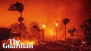 'There's nothing left': fast-moving wildfires sweep through southern California