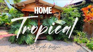 Estetic tropical backyard garden simple landscape design