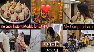 My Ganpati Look️no Cook Instant Modak for BAPPAGanpati Sthapna 2024️