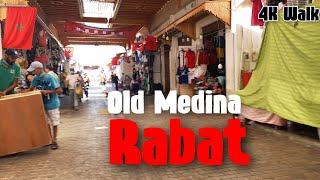 Walk Through Old Medina Souk Area Rabat Morocco 4K  #rabat