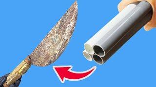 I Never Have Buy Knife Again! Don't throw away your PVC pipes! How to make a knife handle out of PVC