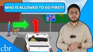 Priority Rules with Pedestrians | CBR Car Theory Exam in Netherlands (2024)