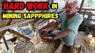 HARD WORK in mining SAPPHIRES in Australia