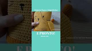 Amigurumi com expressão bordada #shorts #gatoamigurumi #croche  #amigurumi #cachorroamigurumi