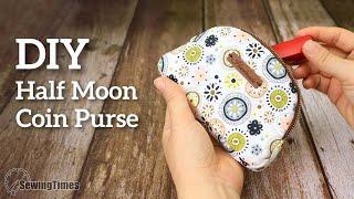 [Free Pattern] DIY Half Moon Coin Purse | Small Wallet Zipper Pouch Sewing Tutorial [sewingtimes]