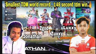 smallest tdm ever ft jonathan, zgod,btr zuxxy, only 1:49 second tdm win 