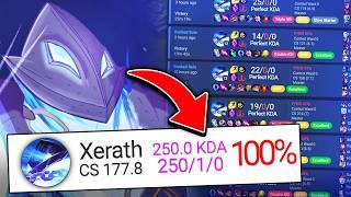 So I now have 250 kills and only 1 death on this Xerath account (250 KDA WORLD RECORD)