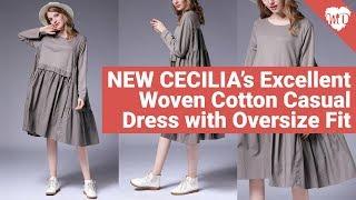 NEW CECILIA's Excellent Woven Cotton Casual Dress with Oversize Fit