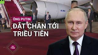 Hình ảnh Nhà lãnh đạo Triều Tiên Kim Jong-un đón Tổng thống Nga Putin tại sân bay Bình Nhưỡng