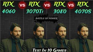 RTX 4060 vs RTX 3070 Ti vs RTX 3080 vs RTX 4070 Super - Test In 10 Games - 2K/1440P