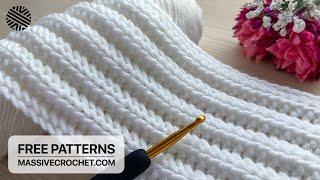 SUPER EASY Crochet Pattern for Beginners (1 ROW RPT)!️NEW Crochet Stitch for Baby Blanket & Bag