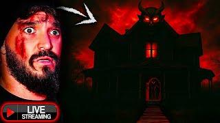 OVERNIGHT GHOST HUNTING in HAUNTED DEMON HOUSE  (LIVE-STREAM)