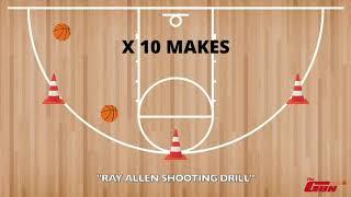 Shoot The Wright Way - Ray Allen Shooting Drill on The Gun 10K Shooting Machine