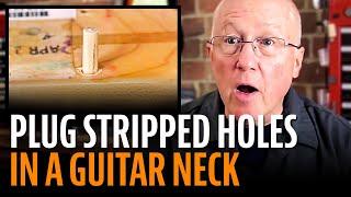 Plugging stripped holes in bolt-on guitar necks