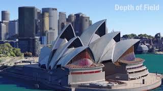 Sydney Harbour (Opera House) - depth of field technique using "green screen" KML shape