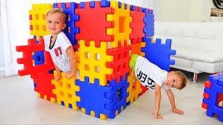 Vlad and Nikita Playing with Toy Blocks | Hide and Seek with Mom