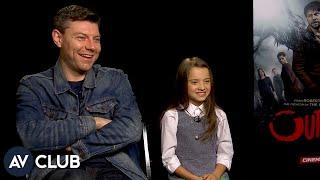 Outcast’s Patrick Fugit and Madeleine McGraw try to scare the crap out of each other on set