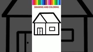 HOUSE DRAWING EASY AND SIMPLE COLORING #shorts  #drawing #art