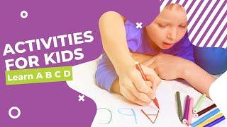 Easy learning activities for kids| Learn A B C D | Pre School Lessons| Fun activities| Purple Turtle