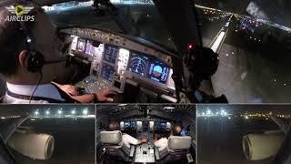 Saudia Airbus A330-300 Cockpit Takeoff from Jeddah, BEAUTIFUL Night Views!  [AirClips]