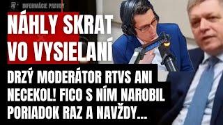 Náhly skrat vo vysielaní! Moderátor RTVS ani necekol! Fico s ním narobil poriadok raz a navždy!