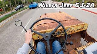 1948 Willys Jeep CJ-2A - Rusted Through Death Machine! (POV Binaural Audio)