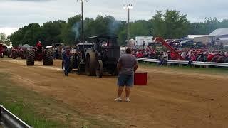 Rumely Oil-Pull Tractor on the pulling sled at Rock River Thresheree