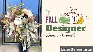 How to Make a Fall Designer Wreath on Straw Wreath Base | DIY Fall Straw Wreath