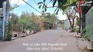 Bán nhà cũ hẻm 855 Nguyễn Bình, xã Nhơn Đức, huyện Nhà Bè, Tp.HCM.