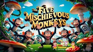 The Five Mischievous Monkeys| Kids Wonderland Zone 