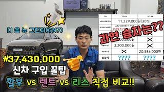 신차 구매 요령 장기 렌트 vs 자동차 할부 vs 리스 직접 비교!