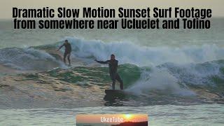 Dramatic Slow Motion Sunset Surf Footage on Vancouver Island Near Tofino and Ucluelet