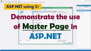 Demonstrate the use of Master Page in ASP.NET | ASP.NET using C# | Master Page