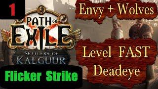 Level Fast with Envy Wolves - Flicker Strike Deadeye - Path of Exile PoE Kalguur 3.25