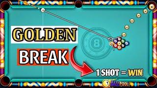 How to golden break in 9 ball pool | Top 3 break | Win 100% in just 1 Shot | 8 ball pool tutorial