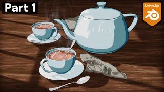 Toon Style Tea Scene - Part 1  (Blender Tutorial)